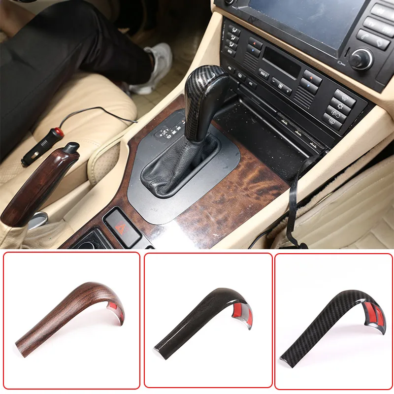 1 Pcs ABS Carbon For BMW 3 5 6 Series X3 X5 E39 E46 E53 E60 E61 E63 E83 2004-2010 Car Interior Gear Shift Head Cover Accessories