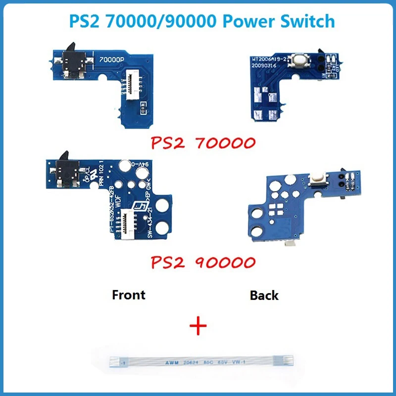 Power Switch Board Host On Off Reset Add 8pin Flex Ribbon Cable For Sony PS2 SCPH 70000 75000 77000 79000 90000