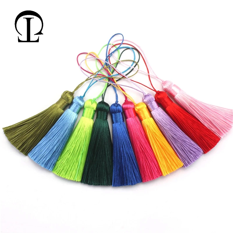 2szt/lot 8cm Fat Tassel Silk Tassel Fringe Pendant Tassel Trim Decor Key Tassels DIY Craft Jewelry Making Curtains Home Decor