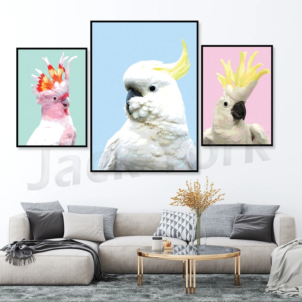 Nursery Print , Pink Cockatoo Print, Sulphur Crested Cockatoo, Bird Poster, Australian Bird Prints