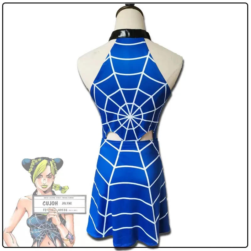 JoJo's Bizarre Adventure:ALL STAR BATTLE Costume Japanese Anime Figue Jolyne Cujoh Sleeveless Dress for Women Cosplay Costumes