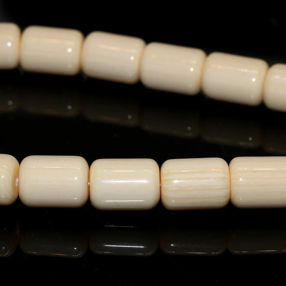 Wholesale price top quality white resin beeswax8x9mm 9x11mm 10x13mm barrel loose beads jewelry making 15inch B68