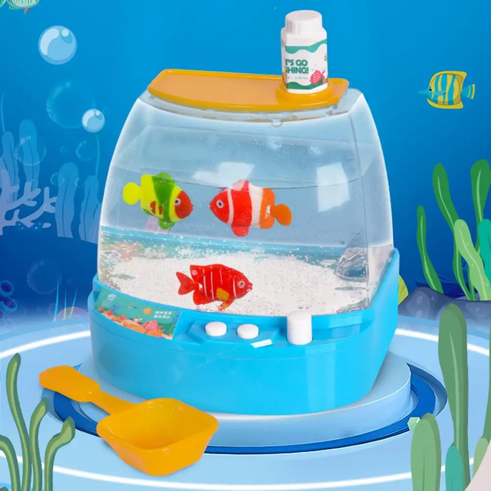 Simulation Electric Fish Tank Toys Interactive Feeding Experience Aquarium Fishing Play Toys For Children Birthday Gift