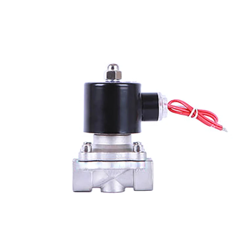 2 "Edelstahl Normalerweise Geschlossen Magnetventil Pipeline steuerschalter ventil wasser ventil Für Wasser Öl Luft 220 V – Detail 4