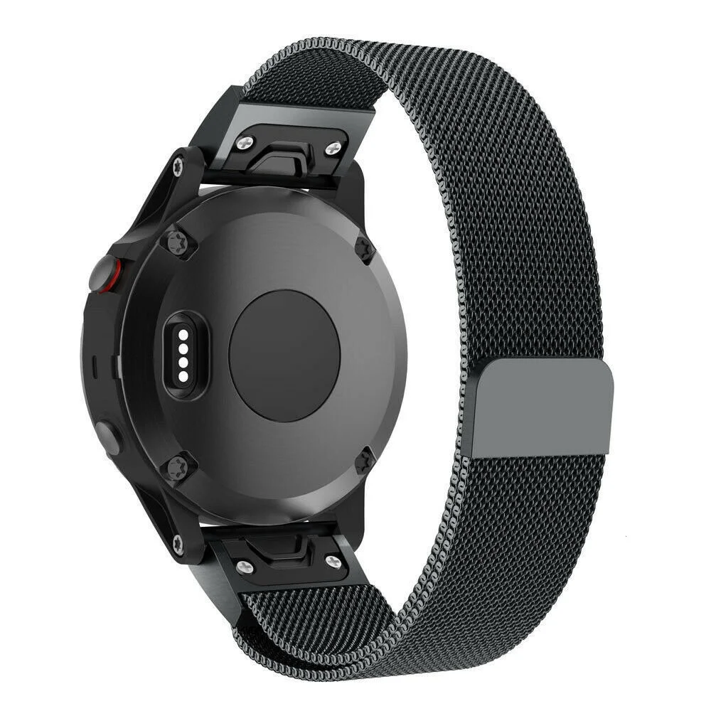 22mm 26mm Strap for Garmin Fenix 5X Plus 5 Fenix 6X Pro 6 3 HR Forerunner 935 Stainless Steel Milanese Metal Watch Band
