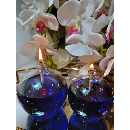 Viyale Store Sphere Standard Glass Oil Lamp Dual Set