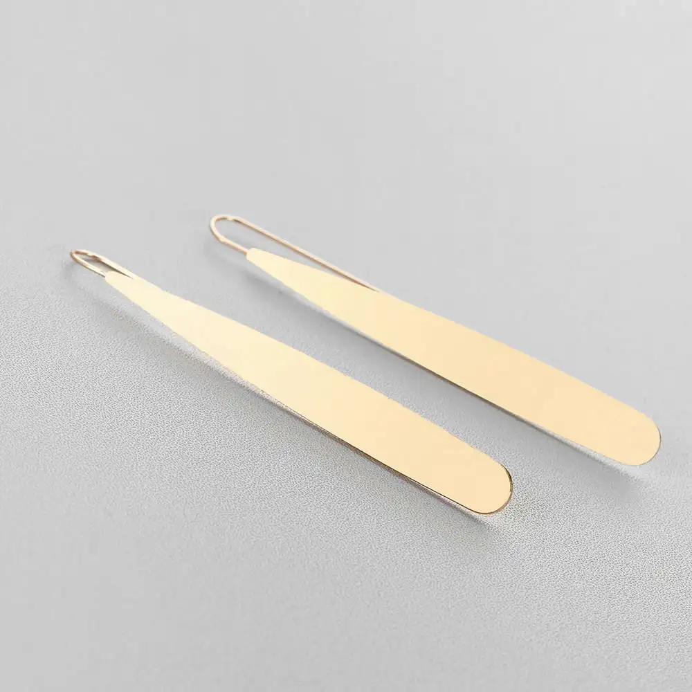 E7657 ZWPON Metal Thin Long Teardrop Earrings for Women Fashion Sample Earrings Christmas Glfts Jewelry Wholesale