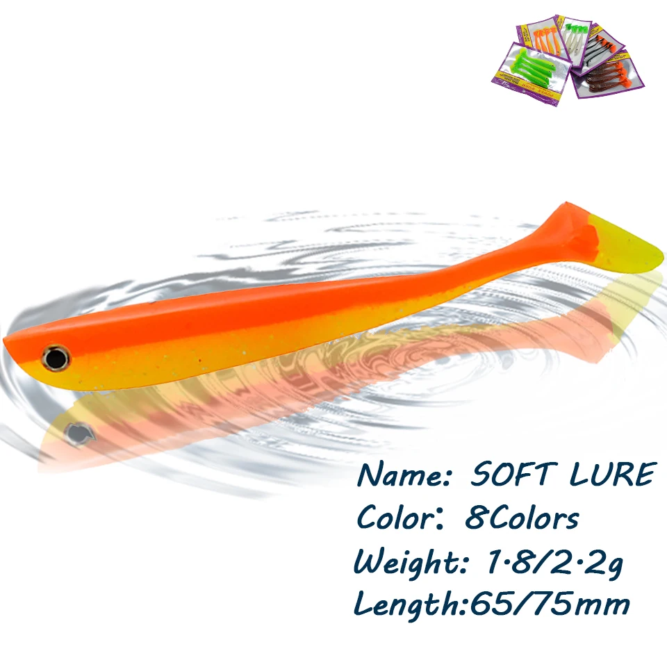 GOBYGO 4PCS/Lot 110MM 6G Soft Fishing Lure Atificial Fishing Baits Wobblers Swimbait Soft Bait Silicone Bait Sea Fishing Tackles