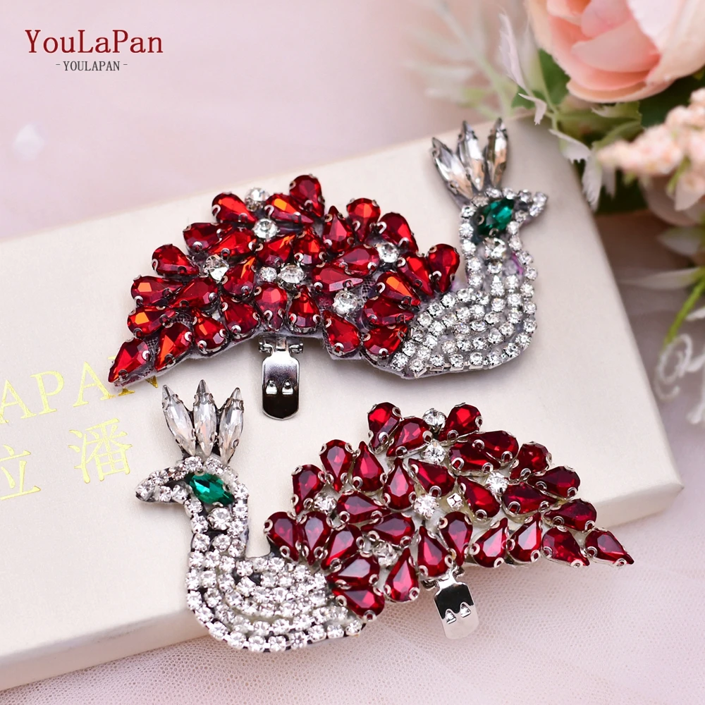 YouLaPan – Clips à chaussures en strass rouge, 2 pièces/lot, décorations de chaussures à faire soi-même, accessoires à breloques pour femmes et filles, X36