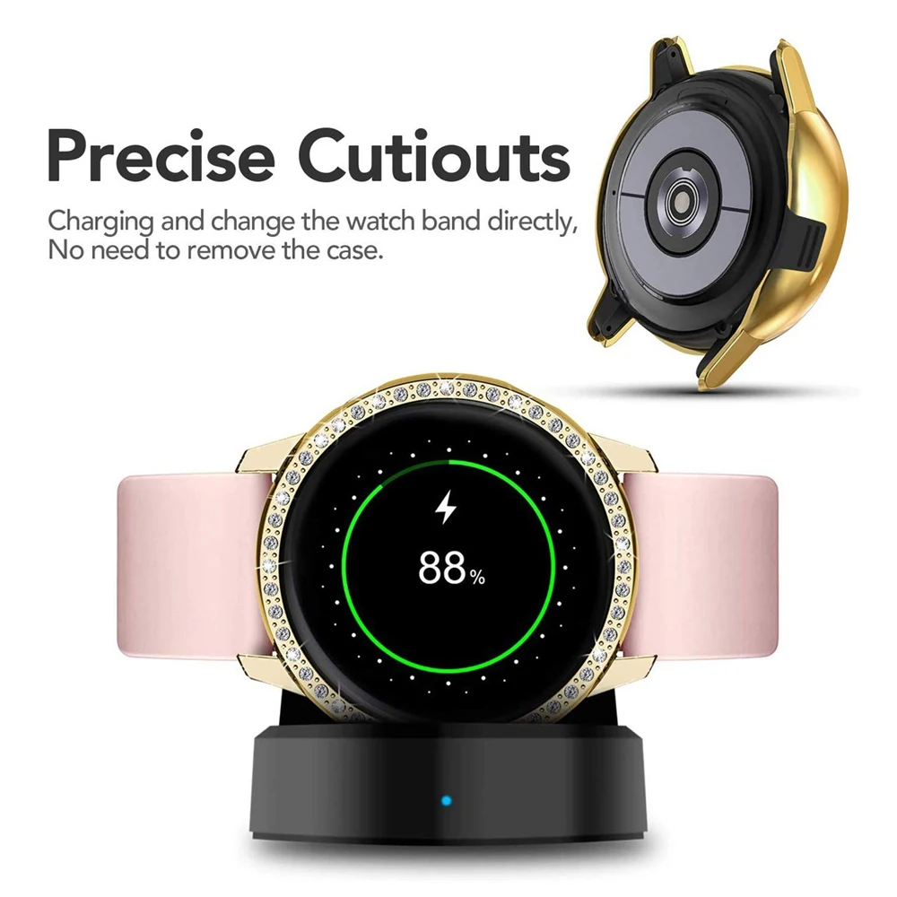 Active 2 Case Diamond PC Cover Case For Samsung Galaxy Watch active 2 40mm 44mm Screen Protector Bumper For Samsung Active 2