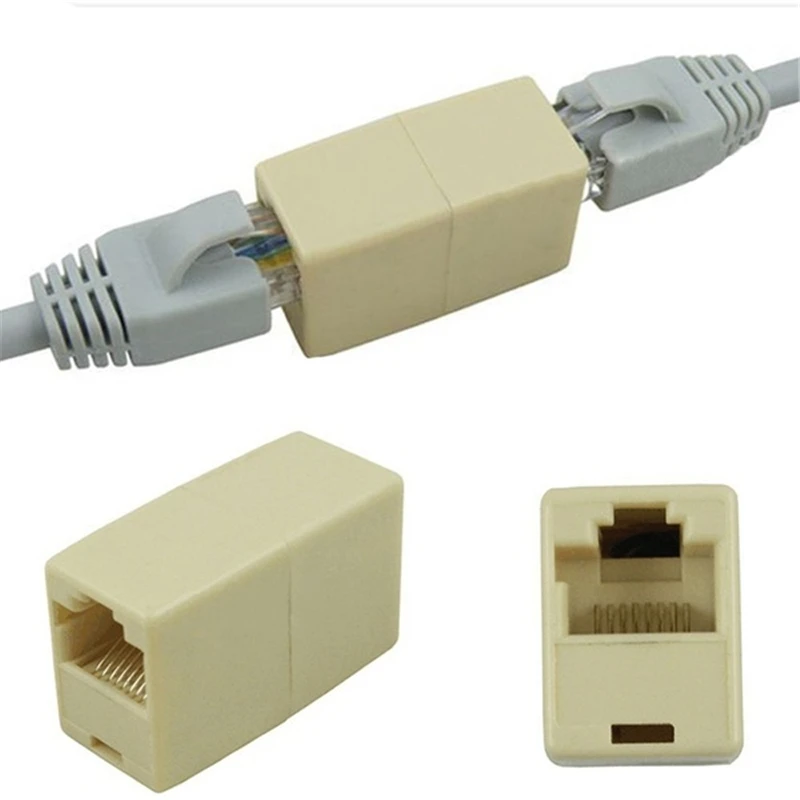 10 sztuk nowy stop narzędzi internetowych RJ45 CAT5 złącze wtyk Adapter przedłużacz kabla sieciowego złącze