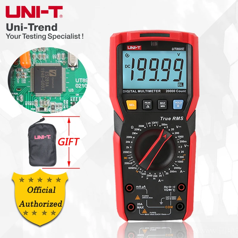 UNI-T UT89XE Digital Multimeter; manual range True RMS full-function anti-burn protection digital display electric meter