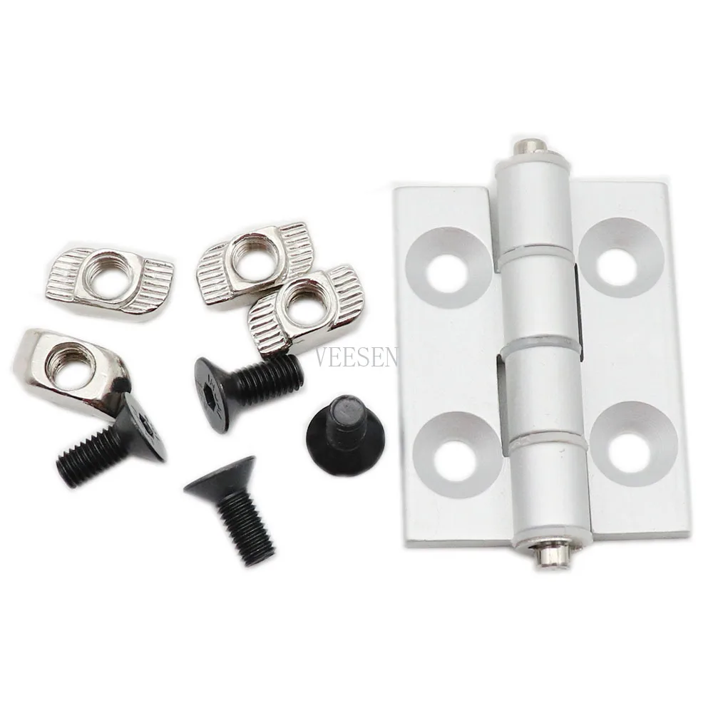 

Door Frame Black Metal Hinge with Screws and T nut for Slot Aluminum Extrusion Profile 2020 3030 4040 4545 5050 3040Series