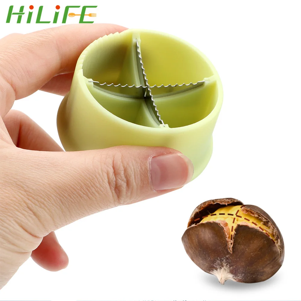 HILIFE Nut Cracker Sheller Chestnut Cross Open Knife Quick Chestnut Cutter Nut Opener Sheller Walnut Pliers Kitchen Gadgets