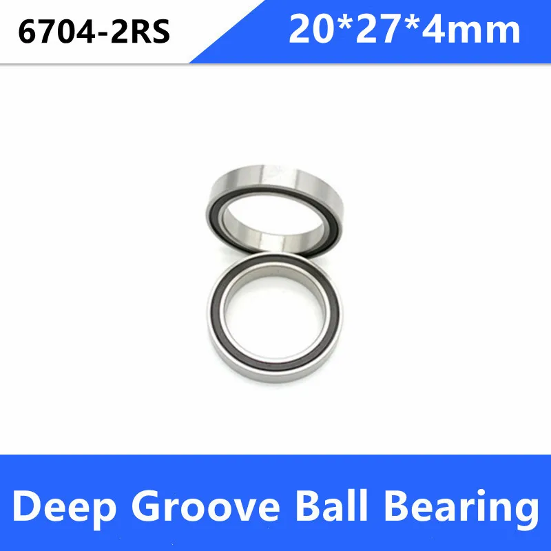 50pcs/lot 61704-2RS thin wall bearing 6704-2RS 6704RS sealed ultra-thin deep groove ball bearings 20*27*4mm