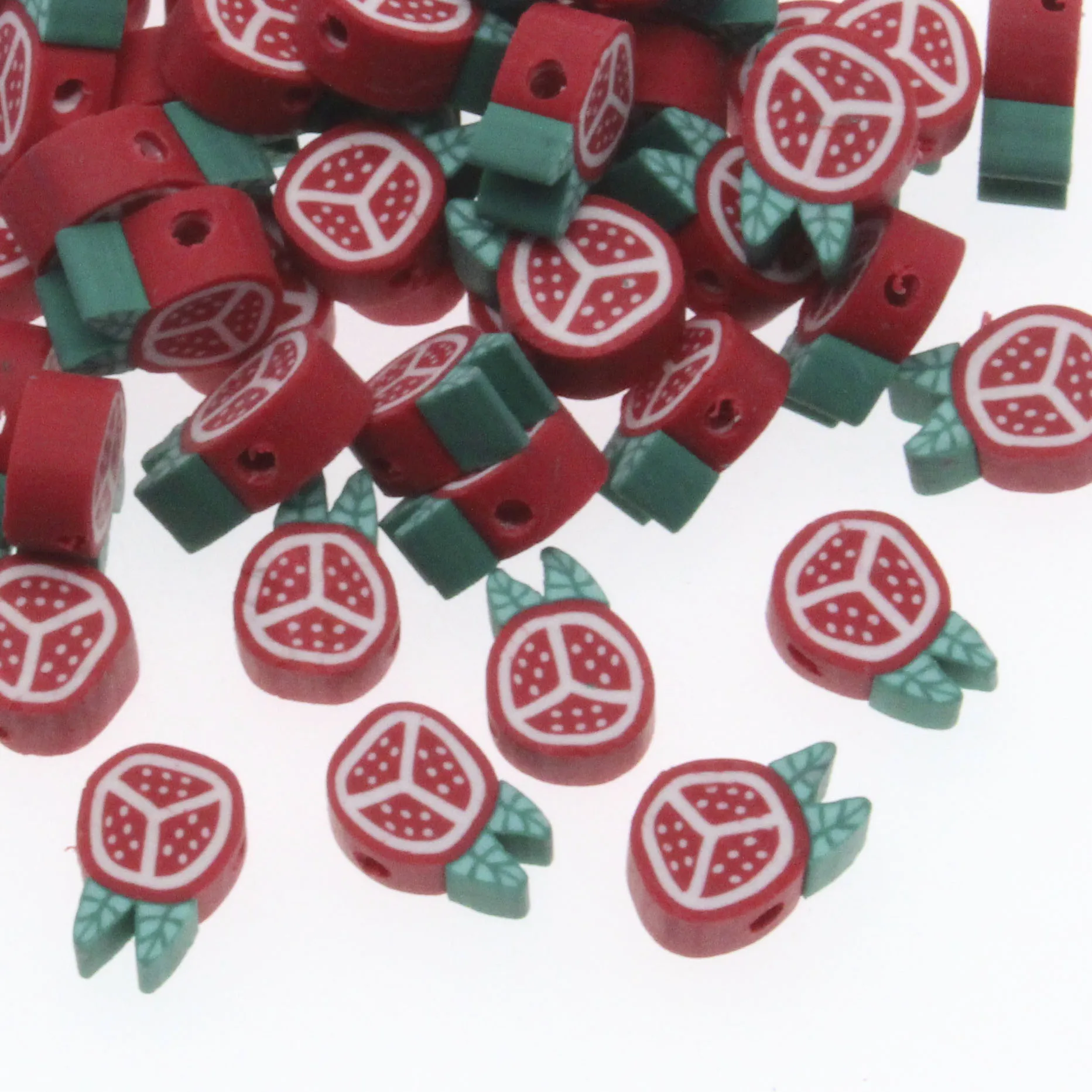 CHONGAI 50Pcs Fruit Pomegranate Beads Polymer Clay Beads Spacer Beads For Jewelry Making DIY Bracelet necklace