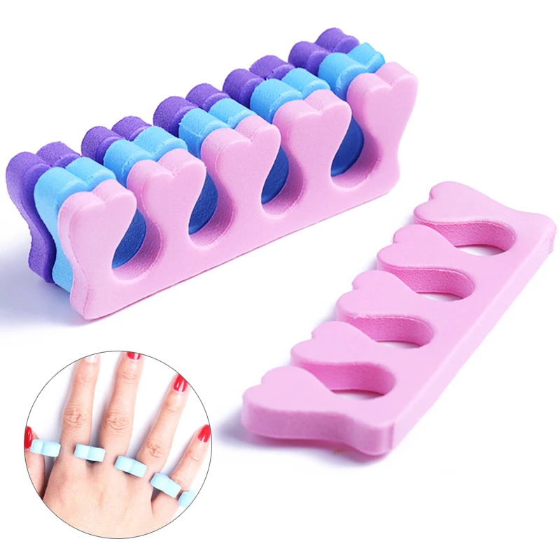 A Pair Professional Soft Foams Cotton Finger Toe Separators Nail Manicuring Foots Sponge Soft Gel UV Tools Manicure Pedicure