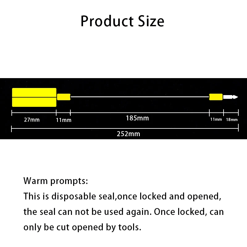 10pcs Disposable Bolt Type Steel Wire Lead Seal Container Seals Anti-theft Lockout Logistics Truck Seal Serial Number 25cm
