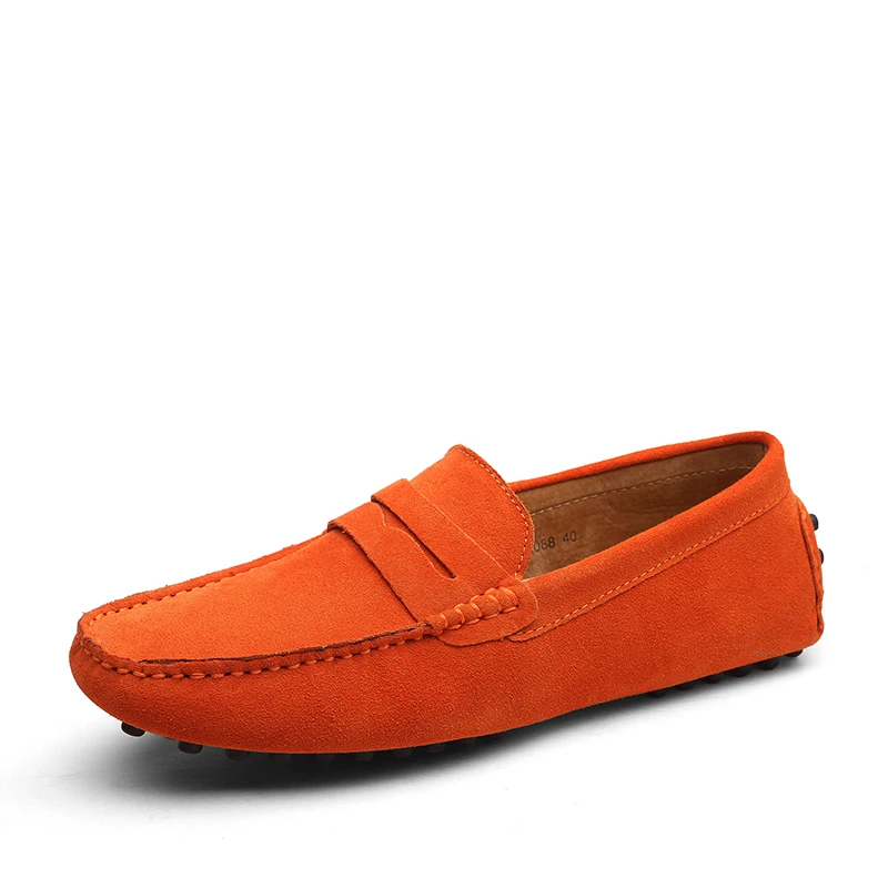 Plus Size 38-49 Penny Loafers Men Shoes Soft Man Moccasins Spring Autumn Suede Leather 2023 Slip On Flats Mens Driving Shoes