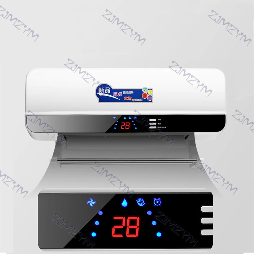 Display led aquecedor elétrico ventilador fixado na parede do agregado familiar telecontrol 8h temporizador de parede pendurado mais quente dispositivo 220v