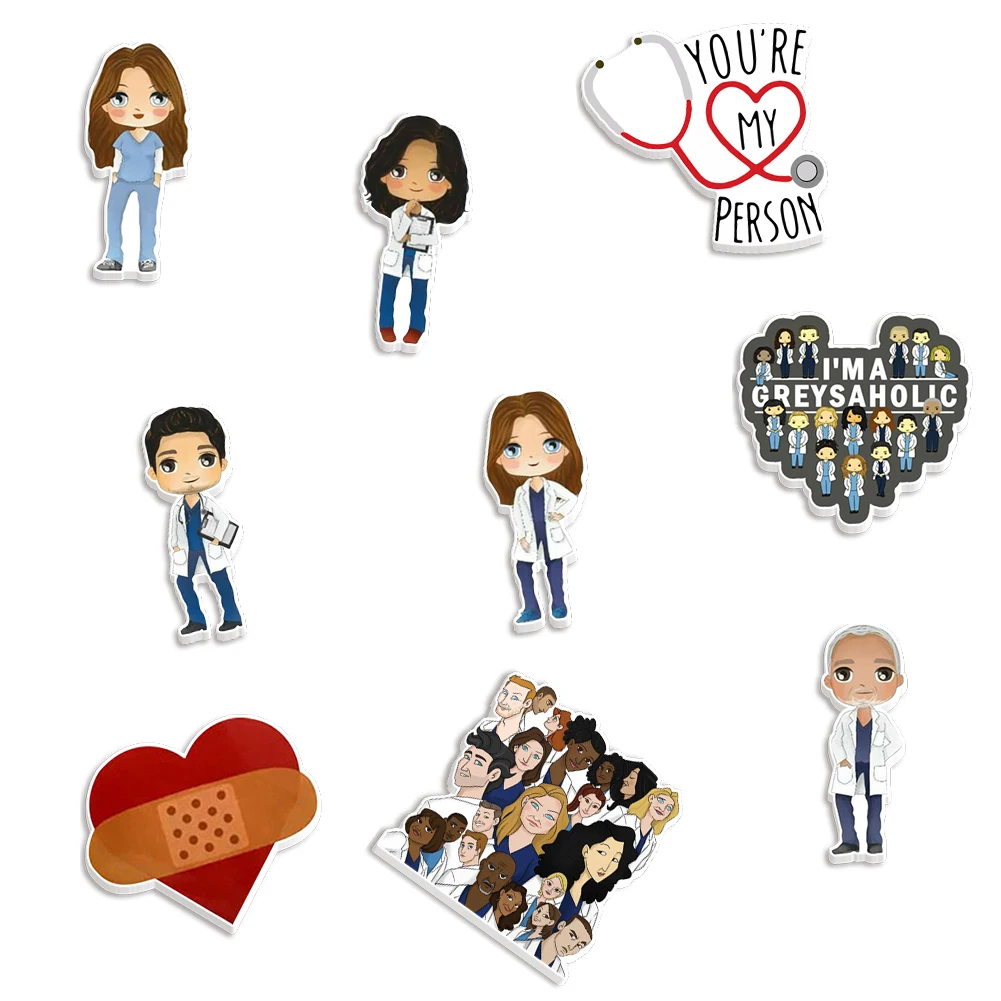 

Grey's Anatomy Character Flatback Resin Charms for Bow Scrapbooking Craft Making 10PCS