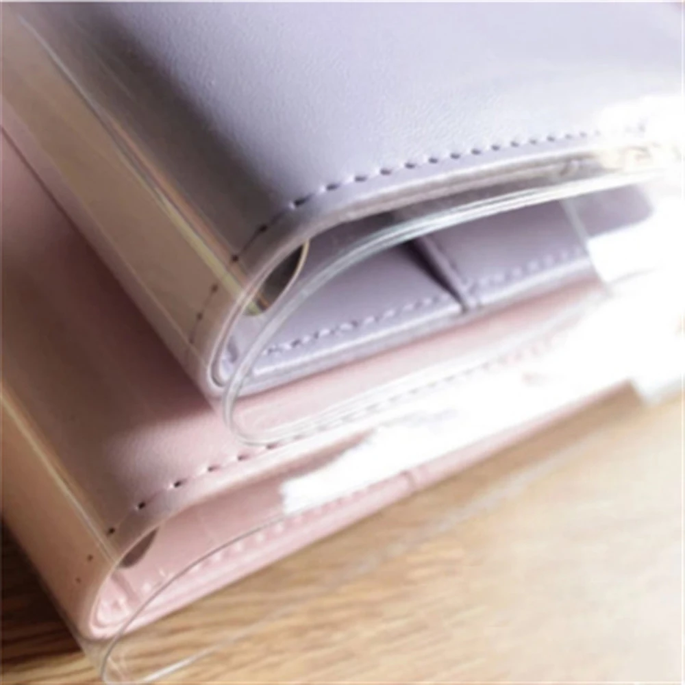 Cubierta de PVC transparente para chaqueta de libro de Macaron, cubierta de cuero para cuaderno, película protectora, A5/A6