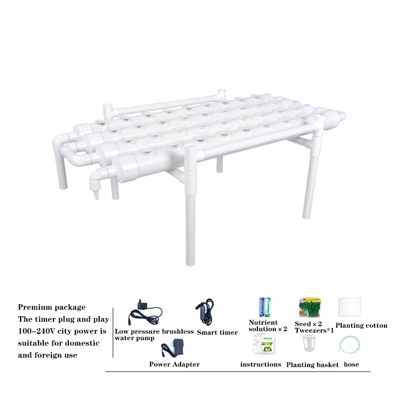 Soilless Vegetable Cultivation Rack 36-Hole Hydroponic Pipe Planting Equipment Nursery Basin Hydroponic Rack  Planting Tools