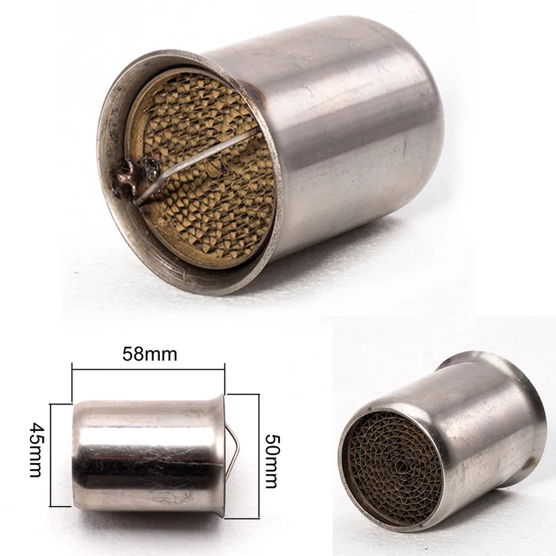 Motorcycle exhaust pipe silencer db killer catalytic Motorbike exhaust muffler silencer noise sound eliminator 58mm