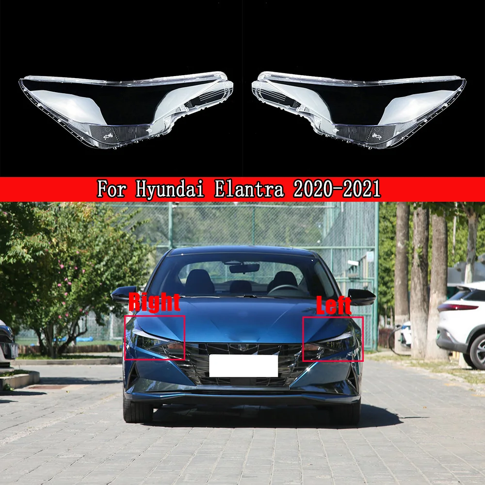 

For Hyundai Elantra 2020 2021 2022 Car Headlight Cover Lens Glass Shell Front Headlamp Transparent Lampshade Auto Light Lamp