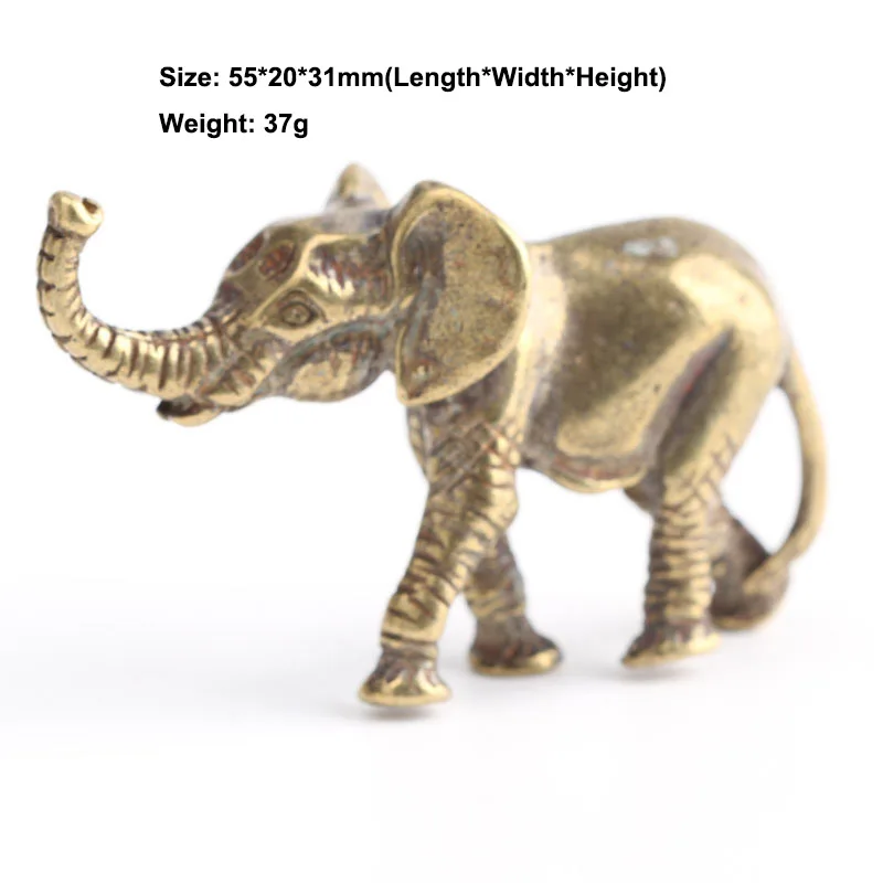 Vintage Brass Elephant Home Decor Ornaments Crafts Miniatures Figurines Desk Decoration Accessories Handmade Mini Animals Statue