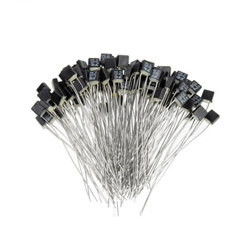 100pcs  RH 92 95 105 110 115 120 125 130 135 140 145 150degree Thermal Fuse 2A 250V Black Square Temperature Fuse