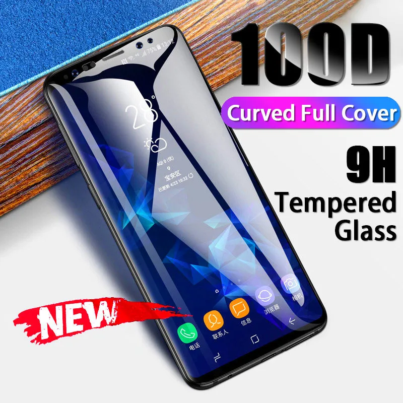 Curved Full Cover Tempered Glass For Samsung Galaxy Note 10 9 8 S8 S9 Screen Protector Film For Galaxy S20 S10 Protective Glas