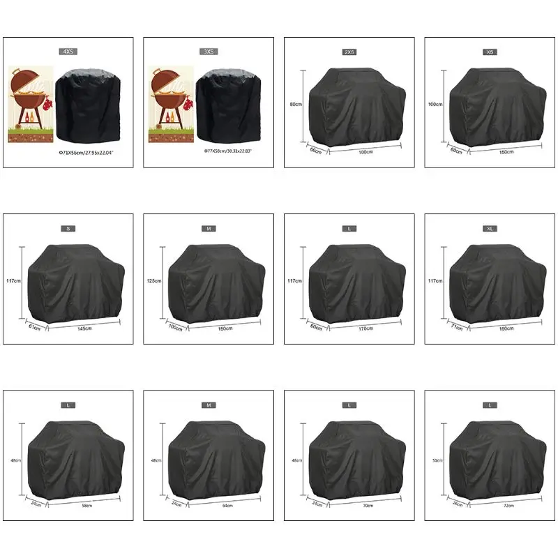 

12Size bbq grill charcoal, bbq grill mat,bbq grill cover Outdoor Dust Waterproof Cover for weber Q3000 Grill Cover