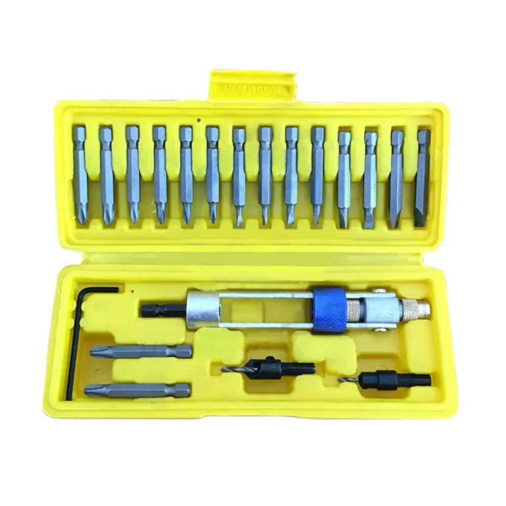 20pc HSS Swivel Head Half Time Drill Driver Tools Quick-Change Swivel Head Countersink Drill Bit Screw Driver Set Tool With Box