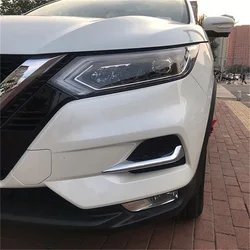 For Nissan Qashqai J11 2018 2019 2020 Front Bumper Fog Light Lamp Eyelid Eyebrow Cover Foglight Trims Car Styling Accessories