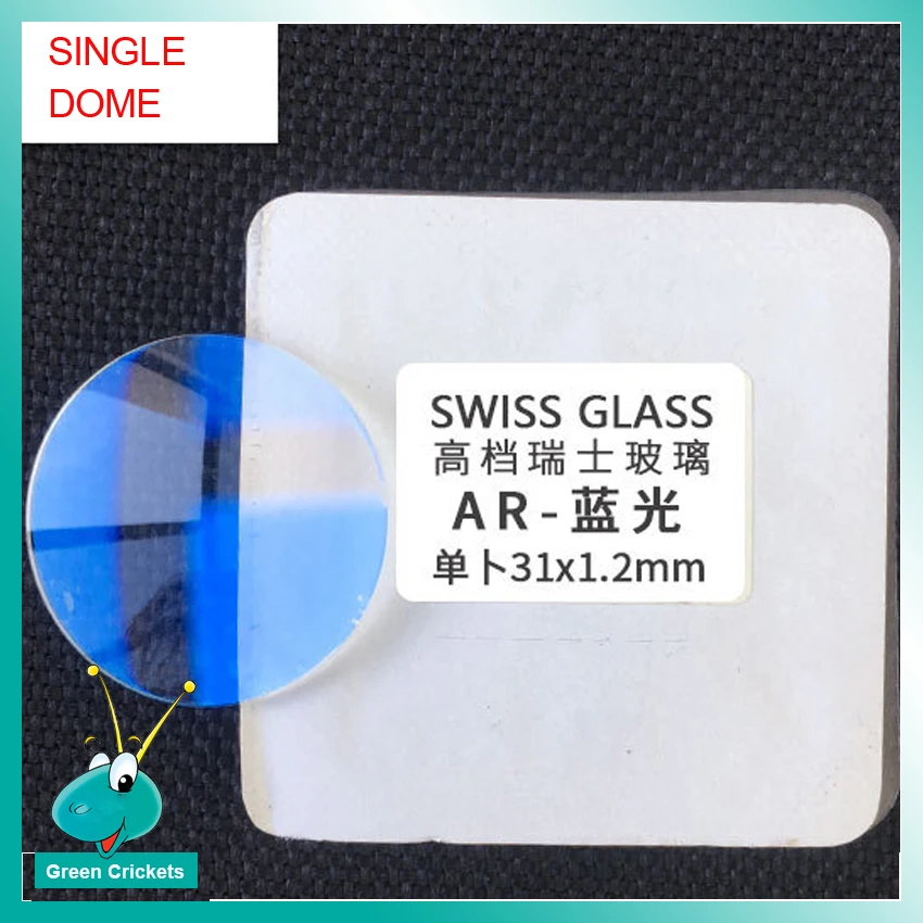 

DM33385 33mm -38.5mm AR Coated Blue Light Mineral Single Dome Blue Watch Glass Watches Parts