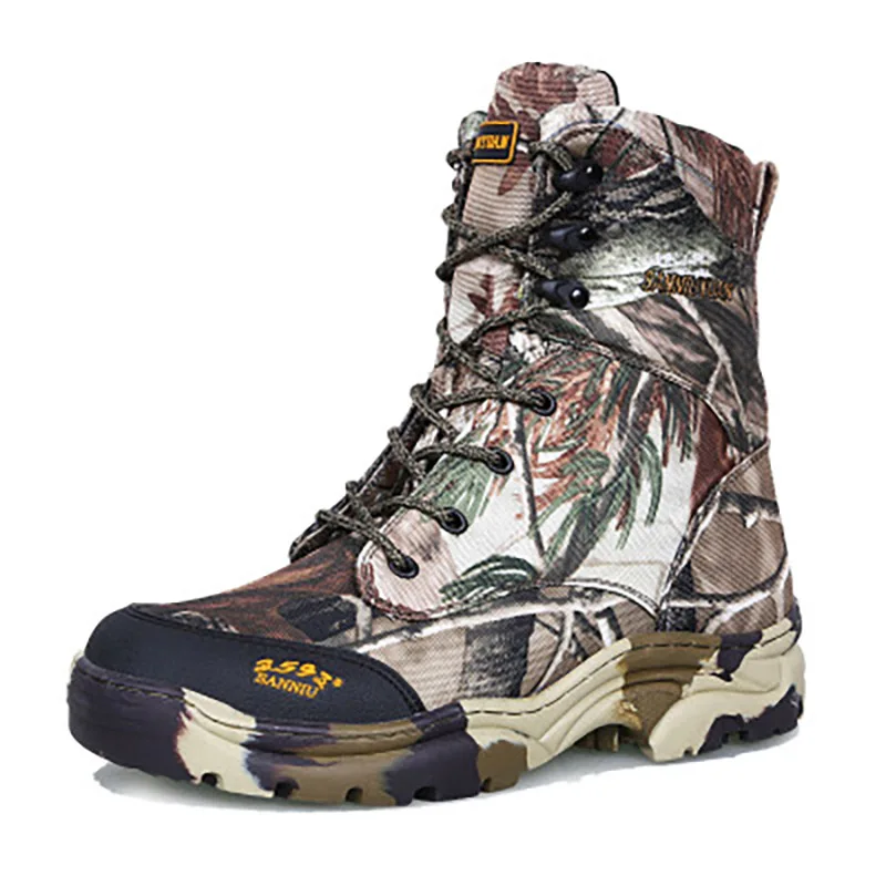 

Camouflage boots Men's High-top hiking shoes outdoor waterproof Non-slip Hunting boots desert boots