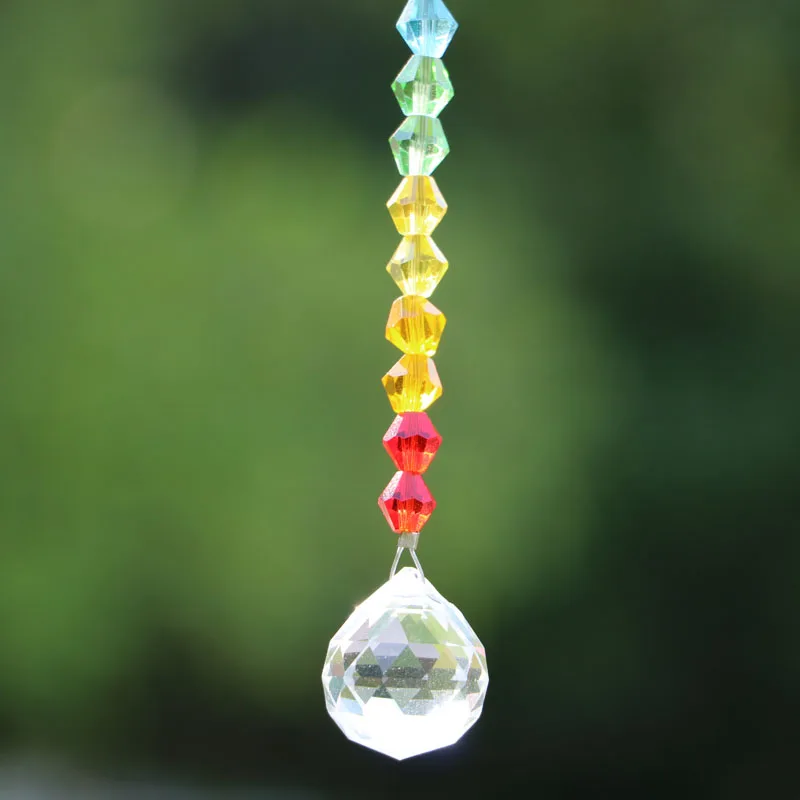 1PCS Crystals Ball Prisms Suncatcher Hanging Chakra Crystals Rainbow Maker Home Office Garden Decoration