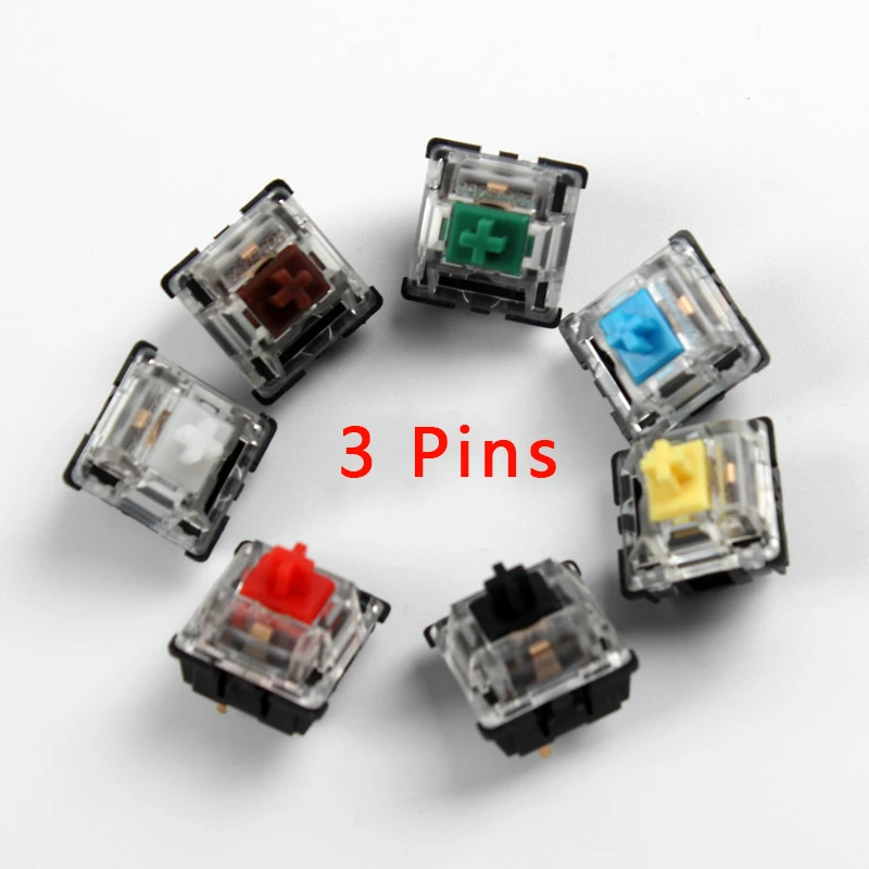 Gateron Switches Mechanical Axis for Mechanical Keyboard Black Red Brown Blue Clear Green Yellow 3pins Fit GK61 GH60