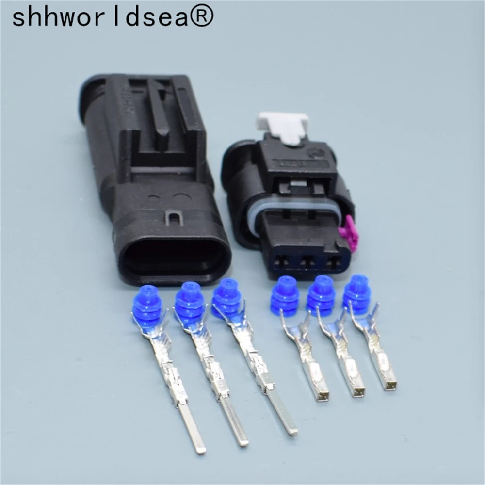 

shhworldsea 3 Pin Electronic Automotive Waterproof Connector 1718653-1 1-1718644-1 For VW Audi 4F0973703A /4F0973703