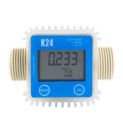 1 Pcs K24 Lcd Turbine Digital Fuel Flow Meter Widely Used For Chemicals Water