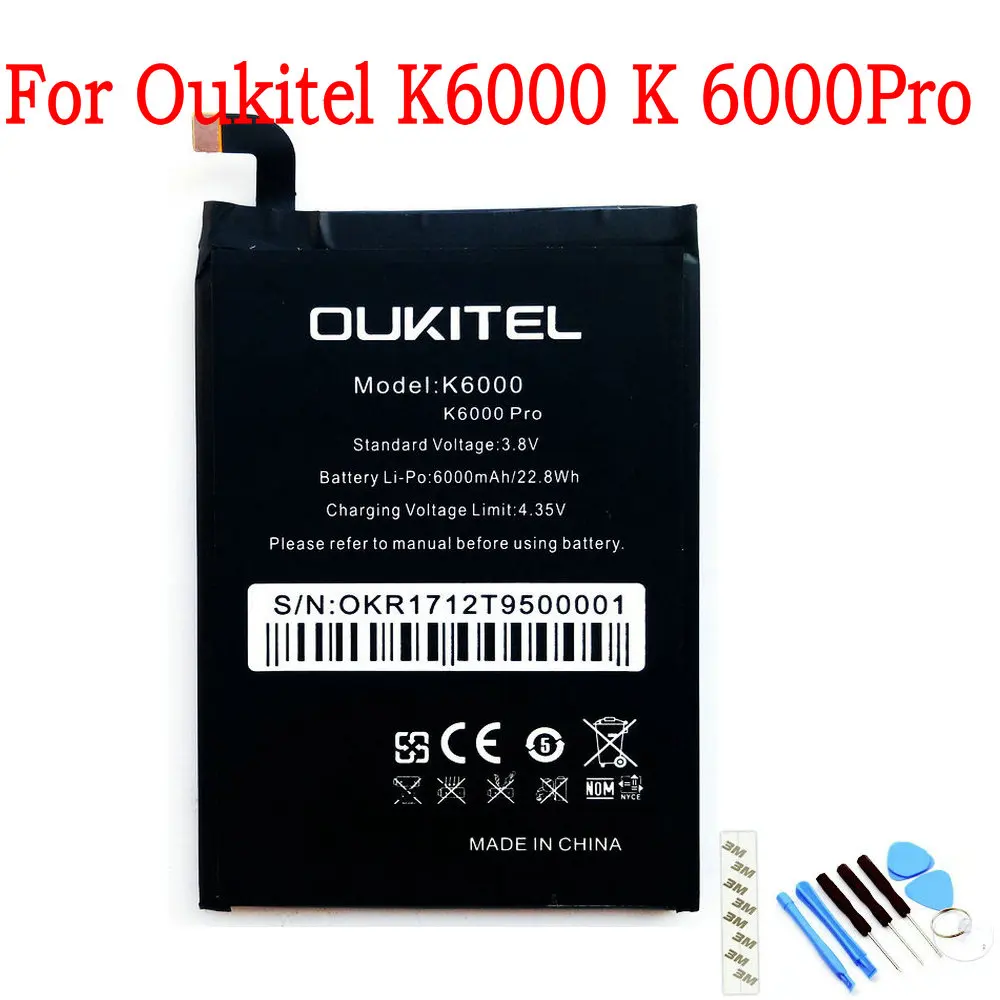 

NEW Original 6000mAh Battery For Oukitel K6000 K6000Pro Mobile Phone