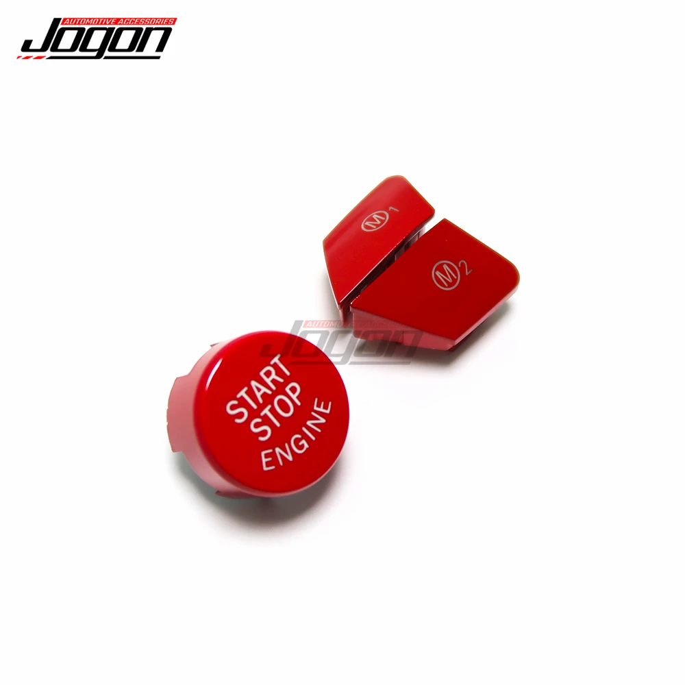 RED Replace Steering Wheel M1 M2 Button With Engine Start Stop Button Cover Trim For BMW F48 F87 F80 F82 F83 F10 F15 F16