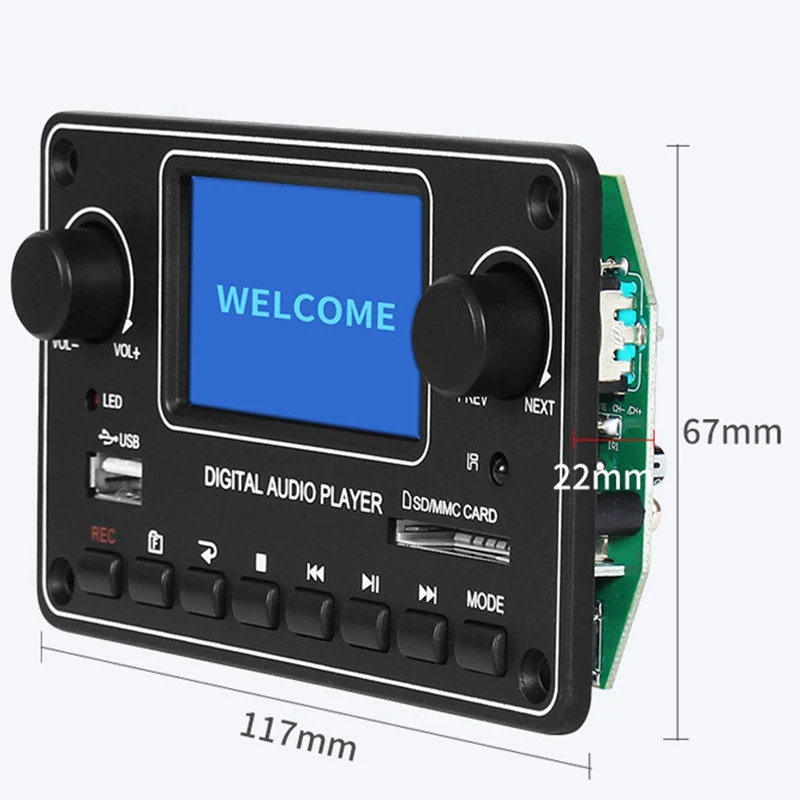 Imagem -06 - Placa Decodificadora Mp3 Player Leitor de Áudio Digital Usb sd bt Módulo de Leitor de Música Alta Qualidade