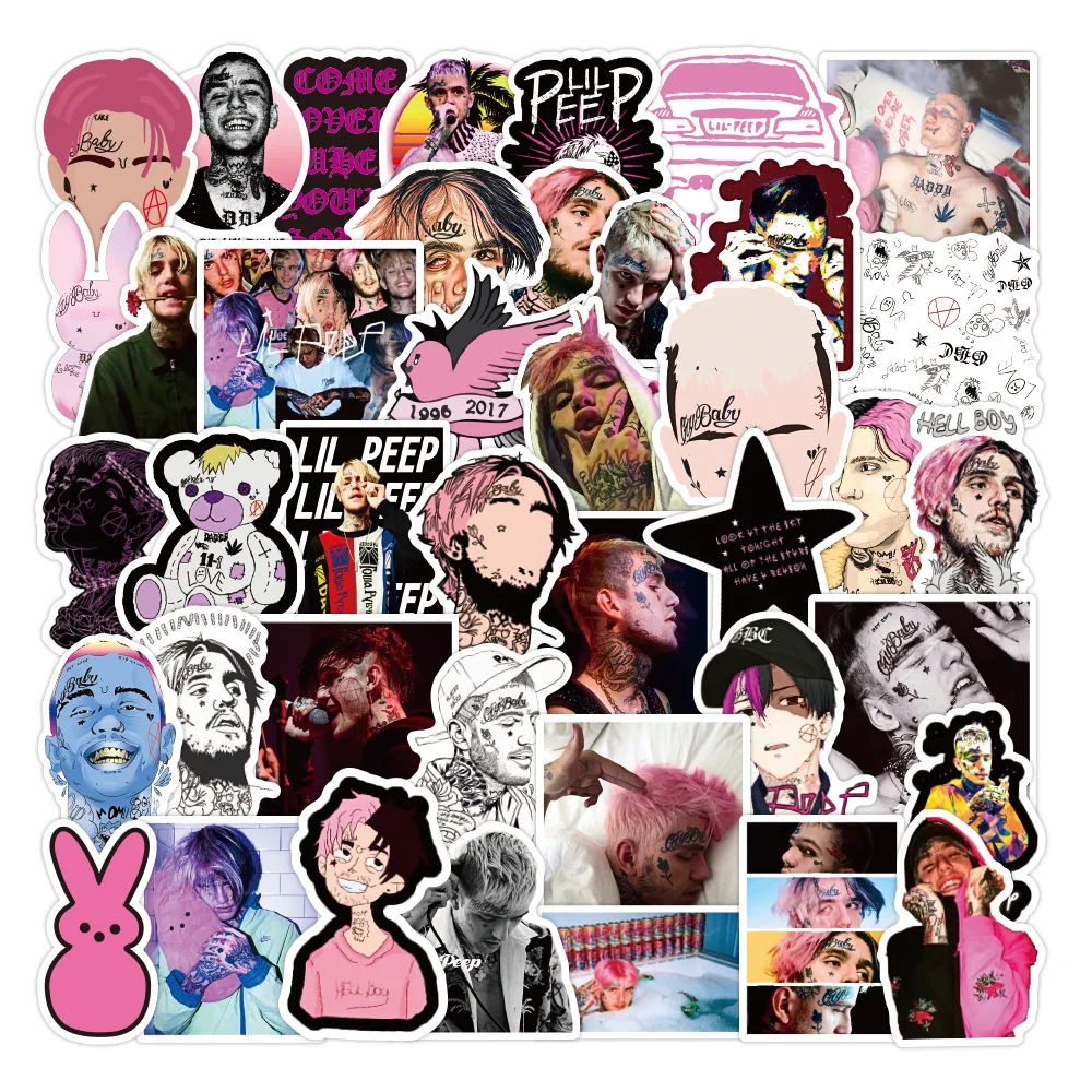 30/50/100Pcs Lil Peep Rapper Stickers For Laptop Luggage Motorcycle Suitcase Skateboard Phone PVC Decals DIY Gift