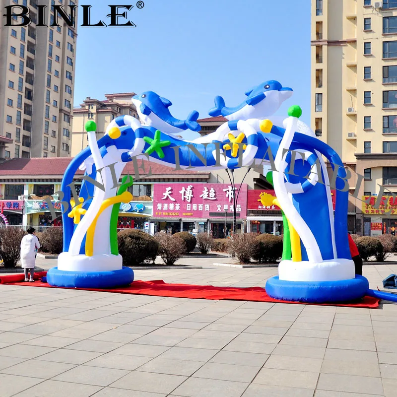 

Ocean park event decoration inflatable dolphin arch,inflatable sea animal entrance archway for promotion