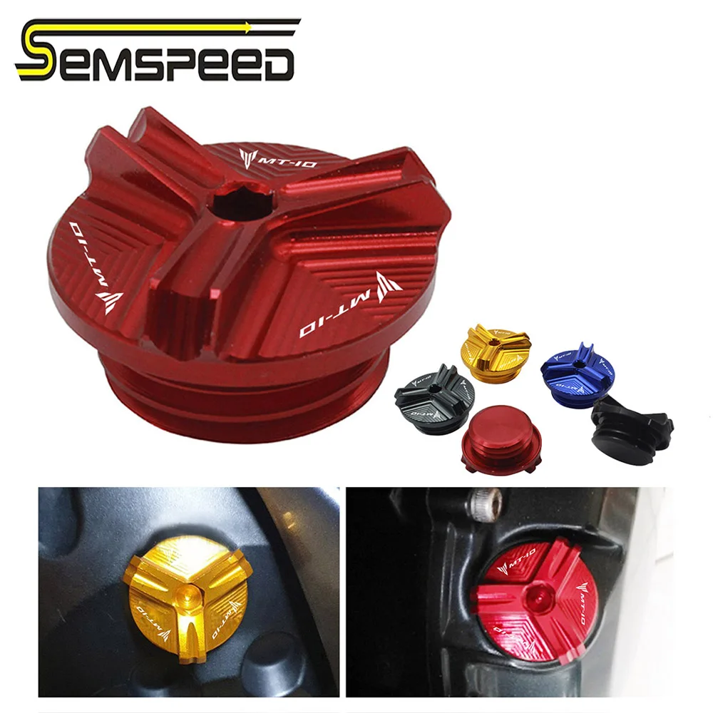 

MT-10 logo Accessories Engine Drain Plugs Sump Plugs Cover For YAMAHA MT10 MT-10 2016 Motorcycle Engine Oil Fill Cap Cover