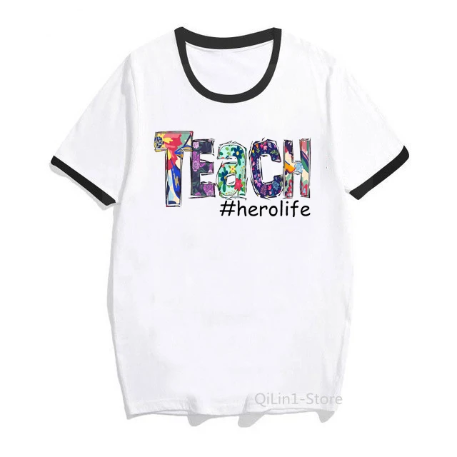 Proud Teacher Letter Print T-Shirt Women'S Clothing Nurse Certified Hero Tshirt Femme Harajuku Shirt Kawaii Clothes Tops