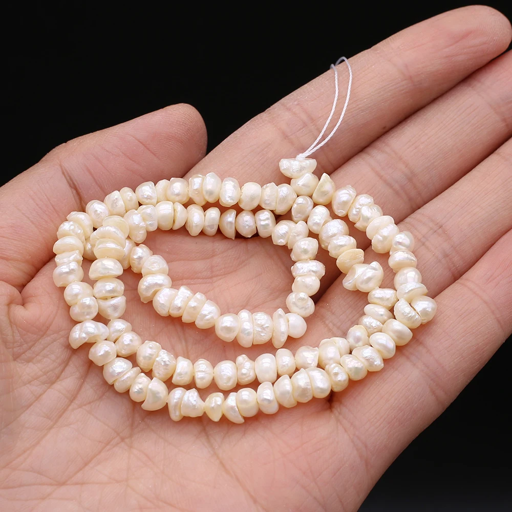 

Natural Freshwater Pearl Beads High Quality Irregular White Flat Pearls for Making Crafts DIY Necklace Bracelet Accessories 36cm