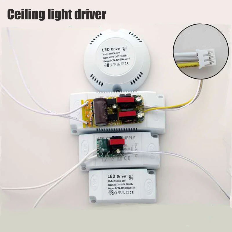 12-50W LED Ceiling Light Driver AC175-265V LED Transformer, Double color-temp Power supply for Indoor Light, DIY Accessories